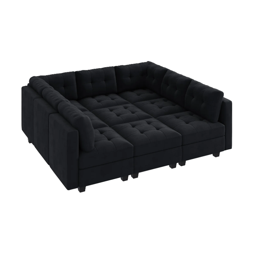 Velvet Modular Sectional U Shaped Sofa Couch