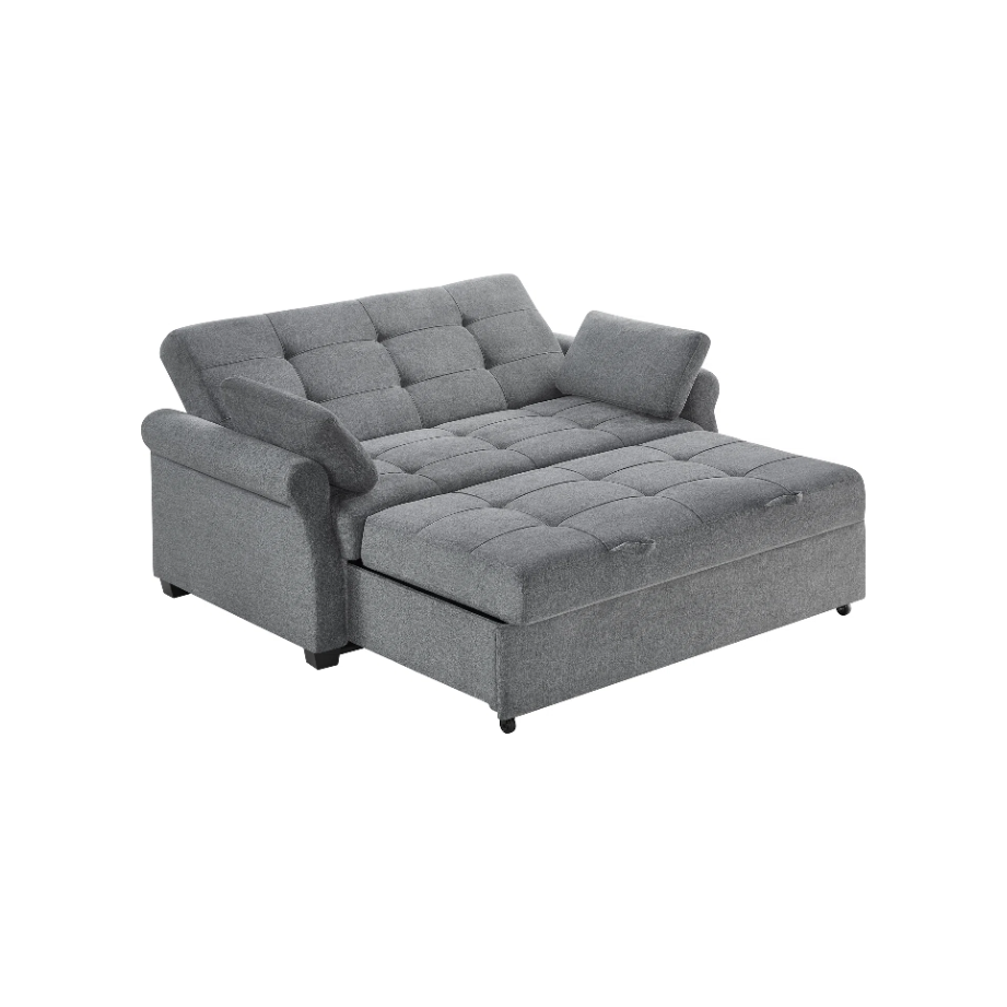 Queen Rolled Arm Tufted Back Convertible Sleeper Sofa